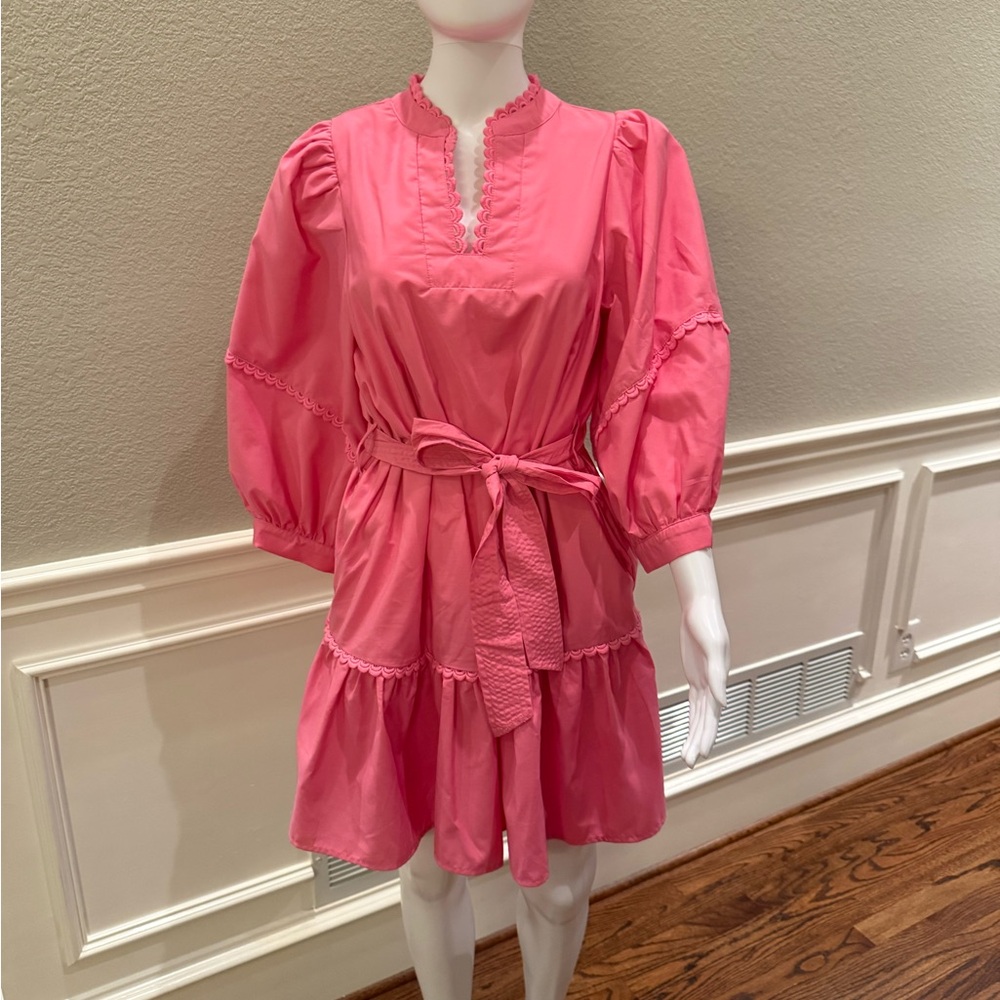 Entro Vibrant Pink Long Sleeve Dress